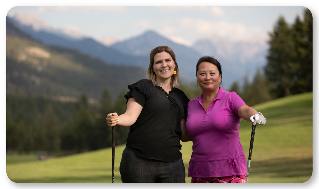 two women at golf course