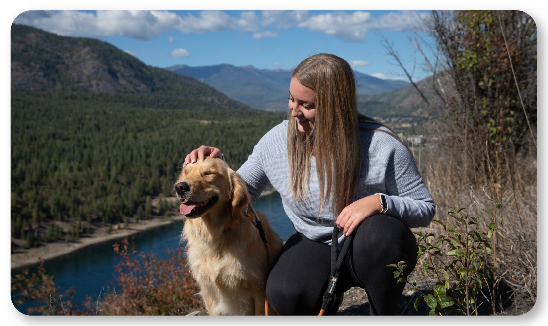 girl with golden retriever